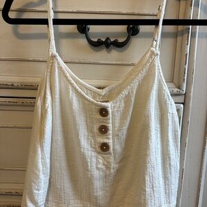 Women's Cream Button-Front Tank Top